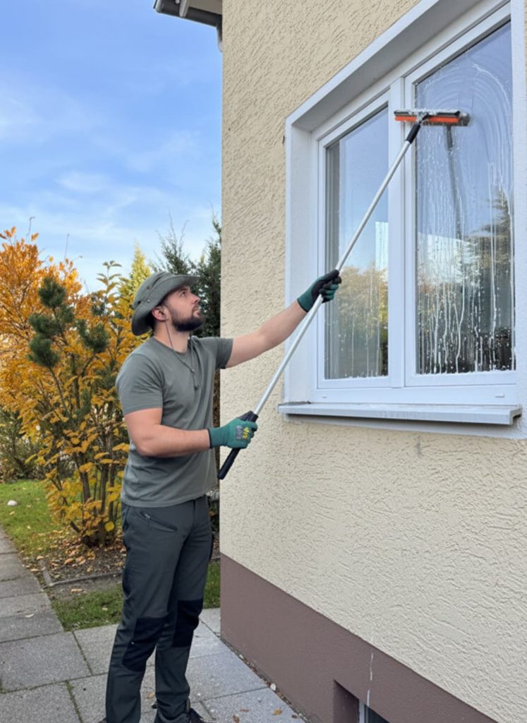 Fensterreinigung außen mit Teleskopstange – ReiRa Traunreut