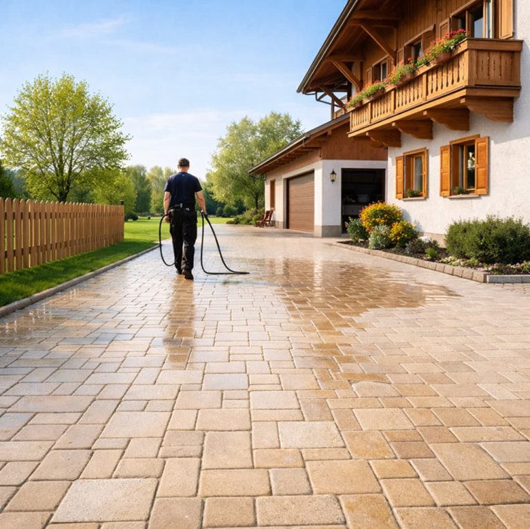 Terrassenreinigung Gehwege in Traunreut – ReiRa Services