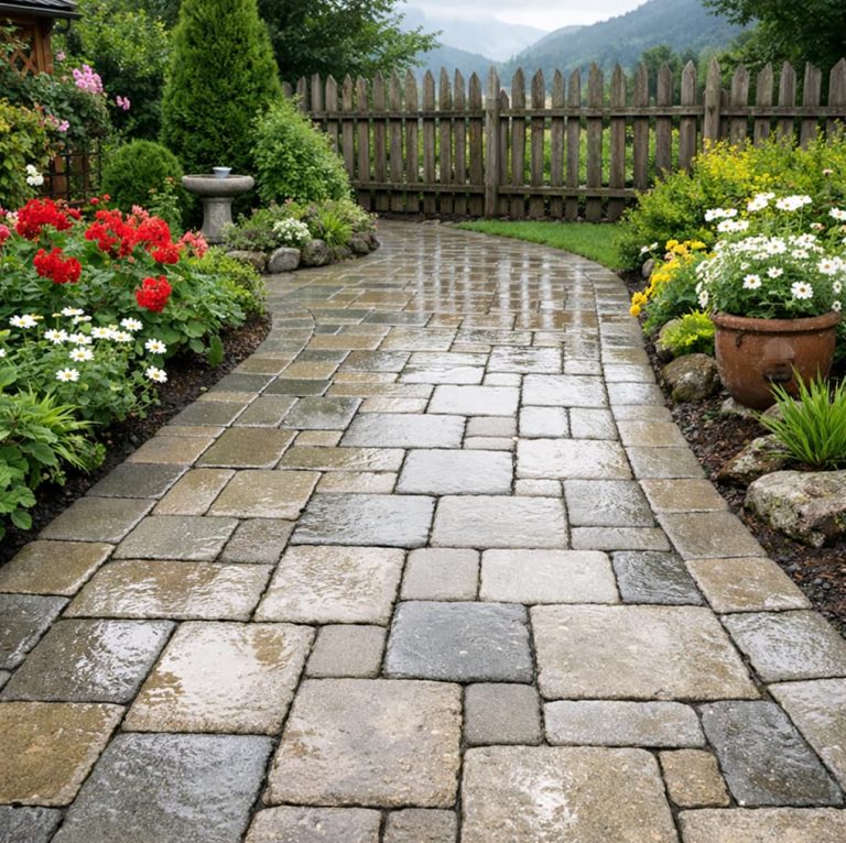 Gehwegreinigung mit Hochdruckreiniger – ReiRa Terrassenreinigung Traunreut