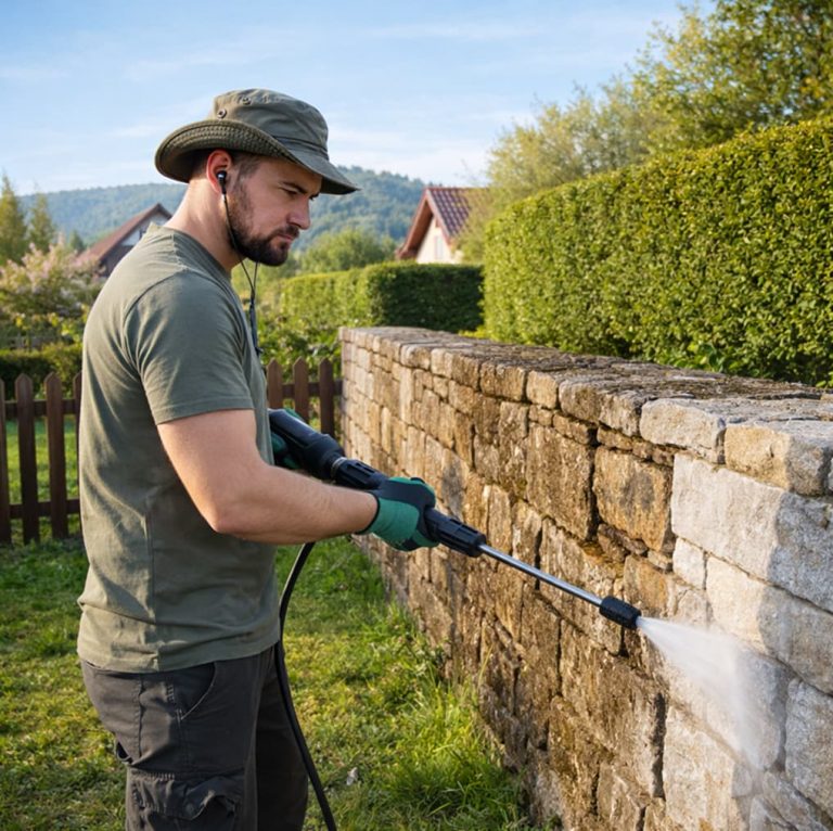 Reinigung von Steinterrassen mit einem Hochdruckreiniger – ReyRa Traunreut