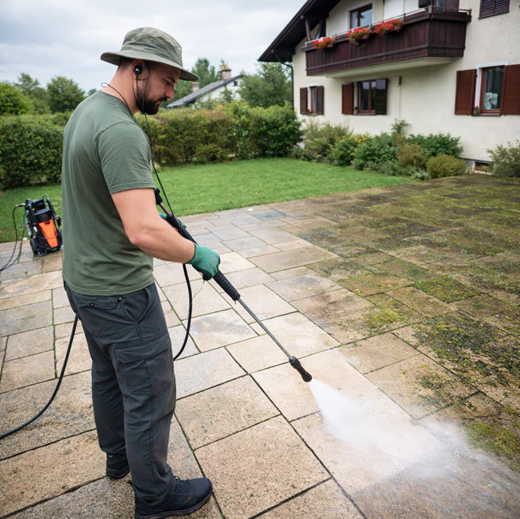 Terrassenreinigung mit Hochdruckreiniger – ReiRa Traunreut